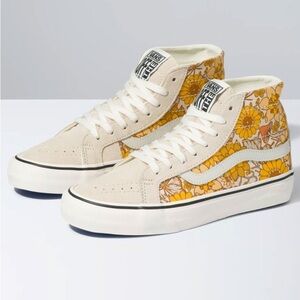 VANS Womens Sk8-Hi 38 Decon SF Shoes Multi-color Trippy Floral yellow/gold sz: 5